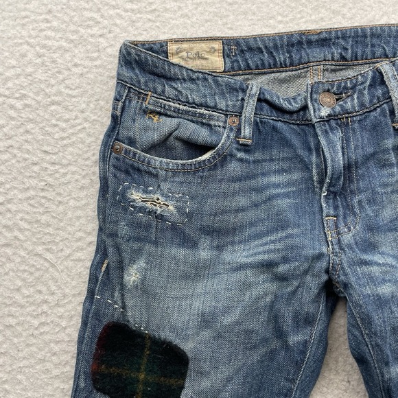 Polo Ralph Lauren Jeans Womens 29x29 Tag 25 Astor Boyfriend Slim Patch Distress - Picture 3 of 16